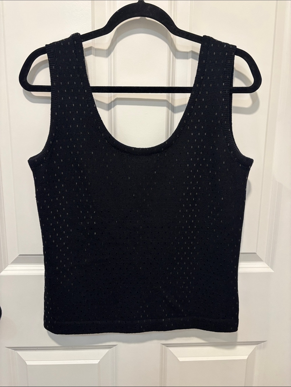 St. John Evening by Marie Gray Vintage Black Embellished Knit Tank